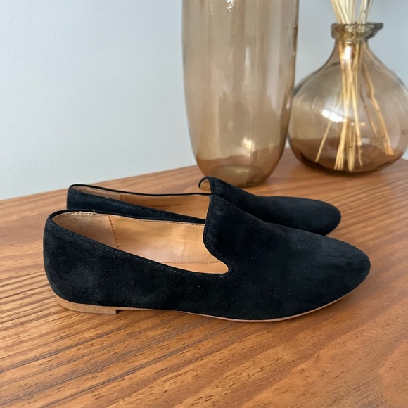 J. Crew Black Suede Smoking Loafer Flats - Picture 2 of 9